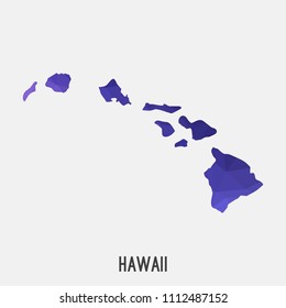 Hawaii map in geometric polygonal,mosaic style.Abstract tessellation,modern design background,low poly. Geometric cover, mockup. Vector illustration.