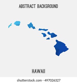 Hawaii map in geometric polygonal,mosaic style.Abstract tessellation,modern design background,low poly. Vector illustration.