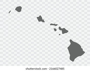 HAWAII Map grey Color on Background png