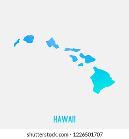 Hawaii map low poly geometric polygonal,mosaic style,abstract tessellation,modern design background. Geometric cover, mockup. Vector illustration EPS10.