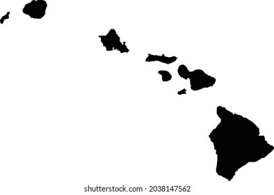 Hawaii Map on white background. Hawaiian Map sign. Hawaii State map symbol. flat style.