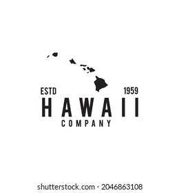 Hawaii Map Outline Vector Logo Design Stock Vector (Royalty Free ...