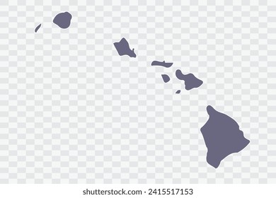 HAWAII Map pewter Color on White Background quality files Png