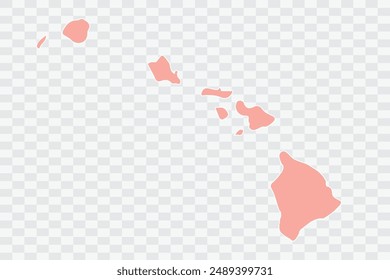 HAWAII Map salmon Color Background quality files png