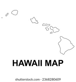 Hawaii map shape, united states of america. Flat concept icon symbol vector illustration .