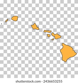 Hawaii Map Shape, Vereinigte Staaten von Amerika. Flaches Konzept Symbol Symbol Vektor-Illustration .
