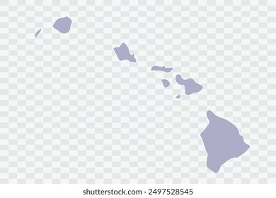HAWAII Map silver Color on White Background quality files Png