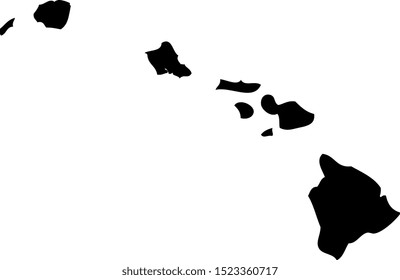 Hawaii - Map State Of USA. Vector Eps 10