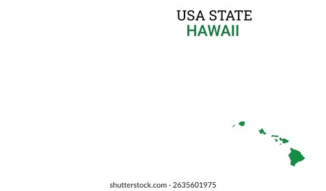 Hawaii map of USA state. Hawaii map vector illustration. Hawaii vector map on white background.