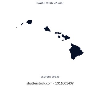 Hawaii Map Vector Design Template