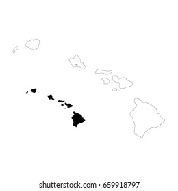 Hawaii map, vector illustration