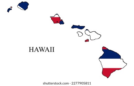 Hawaii map vector illustration. Global economy. State in America. North America. United States. America. U.S.A