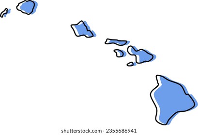 hawaii map, hawaii vector, hawaii outline, hawaii