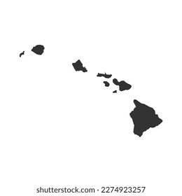 Hawaii map vector. Map of Hawaii state silhouette vector. Islands of Hawaii map