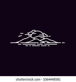 Hawaii Maui Island Mountain and Sea Ridge Terrain for Adventure Outdoor logo design inspiration