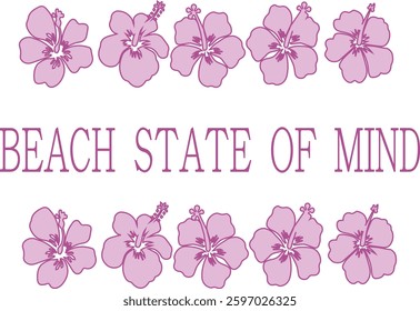 Hawaii Maui tropical hibiscus flowers slogan surf aloha Beach sun usa cali California Graphic Tee t-shirt logo slogan graphic artwork typography tote badge emblem crest 
