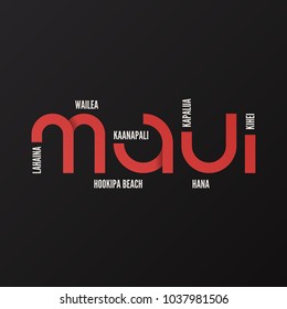 Hawaii Maui vector t-shirt and apparel design, typography, print, logo, label, poster.