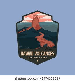 Hawaii national park emblem patch logo vector symbol illustration design