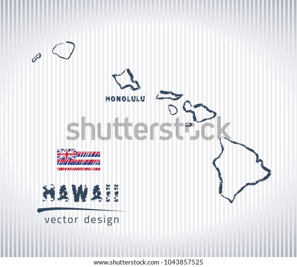 Hawaii National Vector Drawing Map On Stock Vector (Royalty Free ...