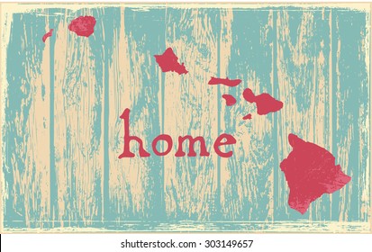 Hawaii nostalgic rustic vintage state vector sign
