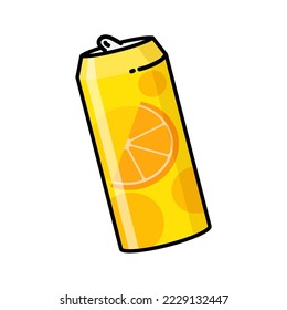 Hawaii orange juice aluminum can sticker for embroidery fashion designs. Cartoon vector illustration isolated on white background