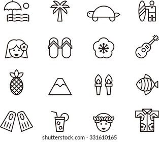 HAWAII outline icons