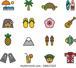 HAWAII outline icons