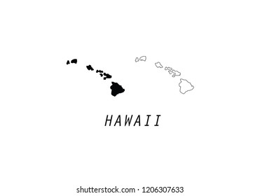 Hawaii outline map state shape USA America borders