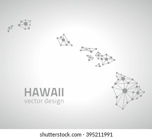 Hawaii outline USA vector map