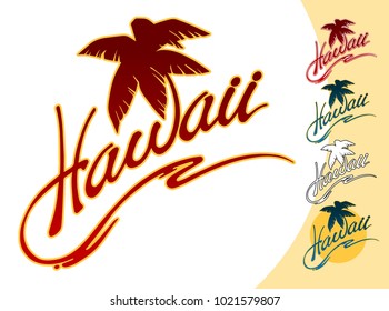 Hawaii with palm tree