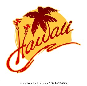 Hawaii with palm tree