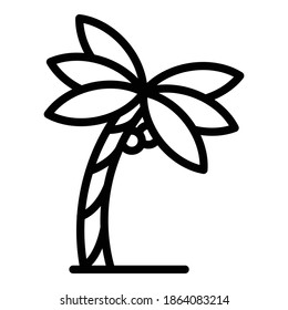 Hawaii palm tree icon. Outline Hawaii palm tree vector icon for web design isolated on white background