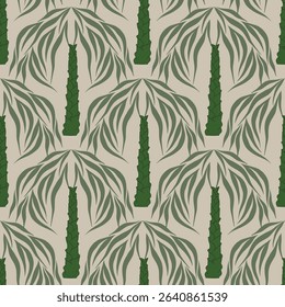 Hawaii palm Tree pattern tropical abstract background.Plam tree and coconut trees isolated ogee geometrical motifs background,art deco illustration repeat design print ogee geometrical wallpaper.