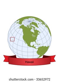Hawaii, position on the globe