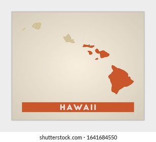 Hawaii Poster Map Us State Colorful Stock Vector (Royalty Free ...