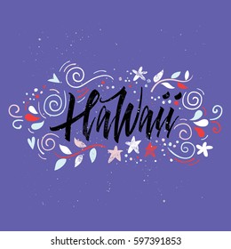 Hawaii print for T-shirt with abstract pattern.
