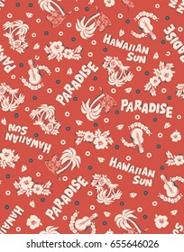 hawaii repeat design Red