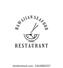 hawaii restaurant bar logo design with poke