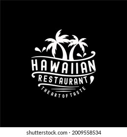 Diseño del logotipo del sello en el restaurante Hawaii