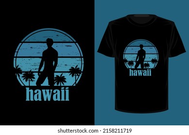 Hawaii retro vintage t shirt design