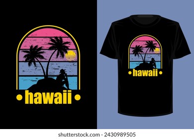 Hawaii Retro Vintage T Shirt Design