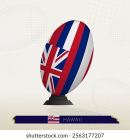 Hawaii Rugby Ball on Rugby Kicking Tees with Modern Design. Illustration perfect for sports, national pride, and rugby-related projects.