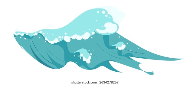  hawaii sea wave. Vector ocean illustration 