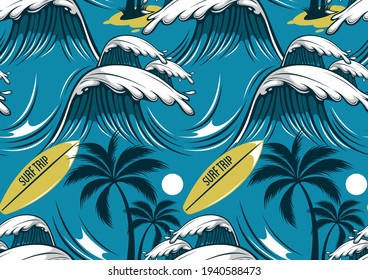 hawaii seamless pattern, fashion background.