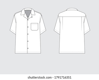 hawaii shirt, flat pattern with vector illustration