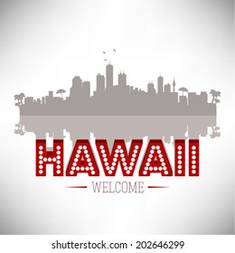 Hawaii Skyline Silhouette vector illustration.