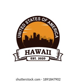 Hawaii Skyline Vector , Honolulu Skyscraper Logo
