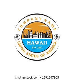 Hawaii Skyline Vector , Honolulu Skyscraper Logo