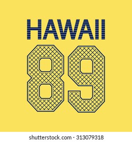Hawaii Sport typography,T-shirt Design vector ilustration