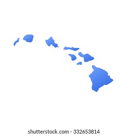 Hawaii state border,map